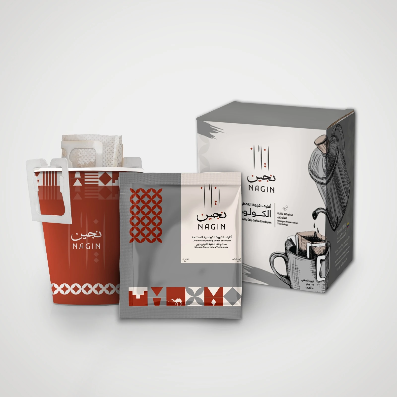 اظرف (تقطير) قهوة كولومبية مختصة 4 اظرف